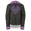 Ladies 3/4 Jacket w/ Reflective Tribal Detail - HighwayLeather