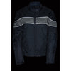 Ladies Lightweight Black Textile Jacket w/ Stretch & Reflective Piping - HighwayLeather
