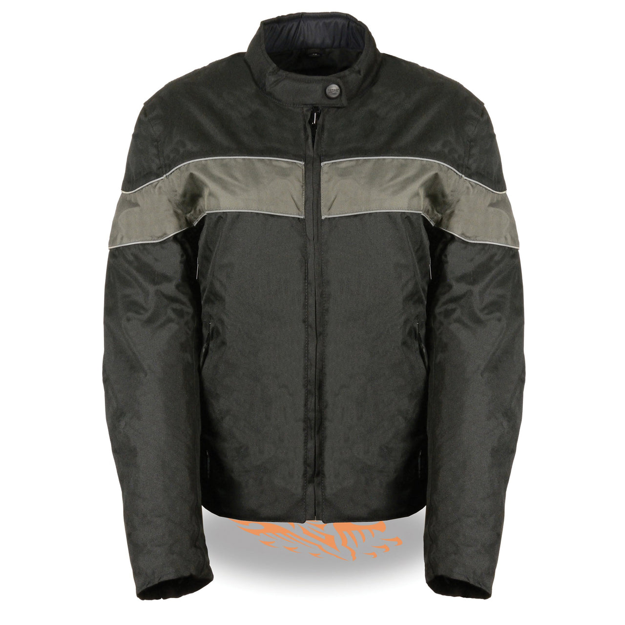 Ladies Lightweight Black Textile Jacket w/ Stretch & Reflective Piping - HighwayLeather