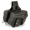 Medium Zip-Off PVC Studded Throw Over Saddle Bag (13X10X6X19) - HighwayLeather