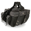 Large Zip-Off PVC Throw Over Riveted Saddle Bag (16X11X6X22) - HighwayLeather