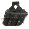 Large Zip-Off PVC Slanted Throw Over Studded Saddle Bag (15X12X5X22) - HighwayLeather