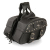 Zip-Off PVC Studded Throw Over Rounded Saddle Bag (15X10X6X18) - HighwayLeather