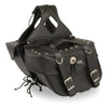 Zip-Off PVC Throw Over Saddle Bag w/ Rivets & Concho (13.5X10.5X5.5X19) - HighwayLeather