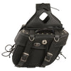Zip-Off PVC Throw Over Saddle Bag w/ Rivets & Concho (13.5X10.5X5.5X19) - HighwayLeather