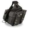 Zip-Off PVC Throw Over Saddle Bag w/ Rivets & Concho (13.5X10.5X5.5X19) - HighwayLeather