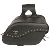 Zip-Off PVC Studded Velcro Close Throw Over Saddle Bag (16X10X6X20) - HighwayLeather