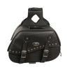 Zip-Off Two Buckle Extended Lid Studded PVC Throw Over Saddle Bag (19X12X7X20) - HighwayLeather