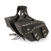 Medium Zip-Off Studded PVC Slanted Throw Over Saddle Bag (13X10X5.5X20) - HighwayLeather