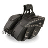 Medium Zip-Off Studded PVC Slanted Throw Over Saddle Bag (13X10X5.5X20) - HighwayLeather