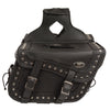 Large Braided Zip-Off PVC Throw Over Saddle Bag w/ Studs (16X10X6X22) - HighwayLeather