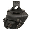 Medium Braided Zip-Off PVC Throw Over Saddle Bag w/ Bonus Pocket (12X9X6X17.5) - HighwayLeather