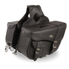 Large Braided Zip-Off PVC Throw Over Saddle Bag w/ Bonus Pocket (16X10X6X22) - HighwayLeather