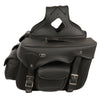 Double Front Pocket PVC Throw Over Saddle Bag w/ Reflective Piping (16x11x6) - HighwayLeather