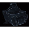 Double Front Pocket Studded PVC Throw Over Saddle Bag w/ Reflective Piping - HighwayLeather