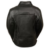 Ladies Braided Leather Jacket w/ Shirt Collar - HighwayLeather