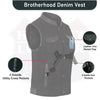 Womens Black Denim Motorcycle Vest - HighwayLeather