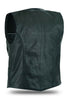 Ladies Womens solid soft leather biker motorcycle vest black concealed carry - HighwayLeather