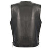 Men's Zipper Front Side Lace Leather Vest w/ Seamless Design - HighwayLeather