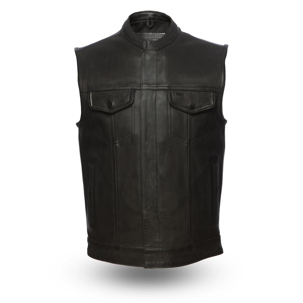 Men's Hotshot Motorcycle Leather Vest - HighwayLeather