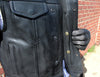 Mens Motorcycle Platinum Thick Leather Collarless Son Of Anarcy Gunpocket Vest - HighwayLeather