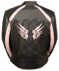 Pink Angel Wings Women Leather Jacke - HighwayLeather
