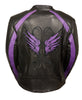 Purple Angel Wings Women Leather Jacket - HighwayLeather
