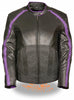 Purple Angel Wings Women Leather Jacket - HighwayLeather