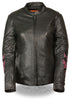 Hot pink butterfly leather jacket - Reflective - HighwayLeather