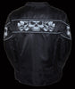Women Nylon Motorcycle Jacket with Reflector Skulls with Gun Pockets - HighwayLeather