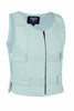 White Leather - Women Bulletproof Style Motorcycle Vest - HighwayLeather