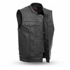 Anarchist Biker Club Leather vest with Gun pockets one piece back for patches - HighwayLeather