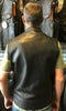 Anarchist Biker Club Leather vest with Gun pockets one piece back for patches - HighwayLeather