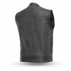 Anarchist Biker Club Leather vest with Gun pockets one piece back for patches - HighwayLeather