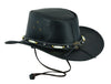 New Black Australian Style Western Hat with Bone Cowboy Leather Hats #80116 - HighwayLeather