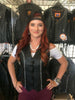 Rhinestone Leather - Women motorcycle vest Bling detail - HighwayLeather