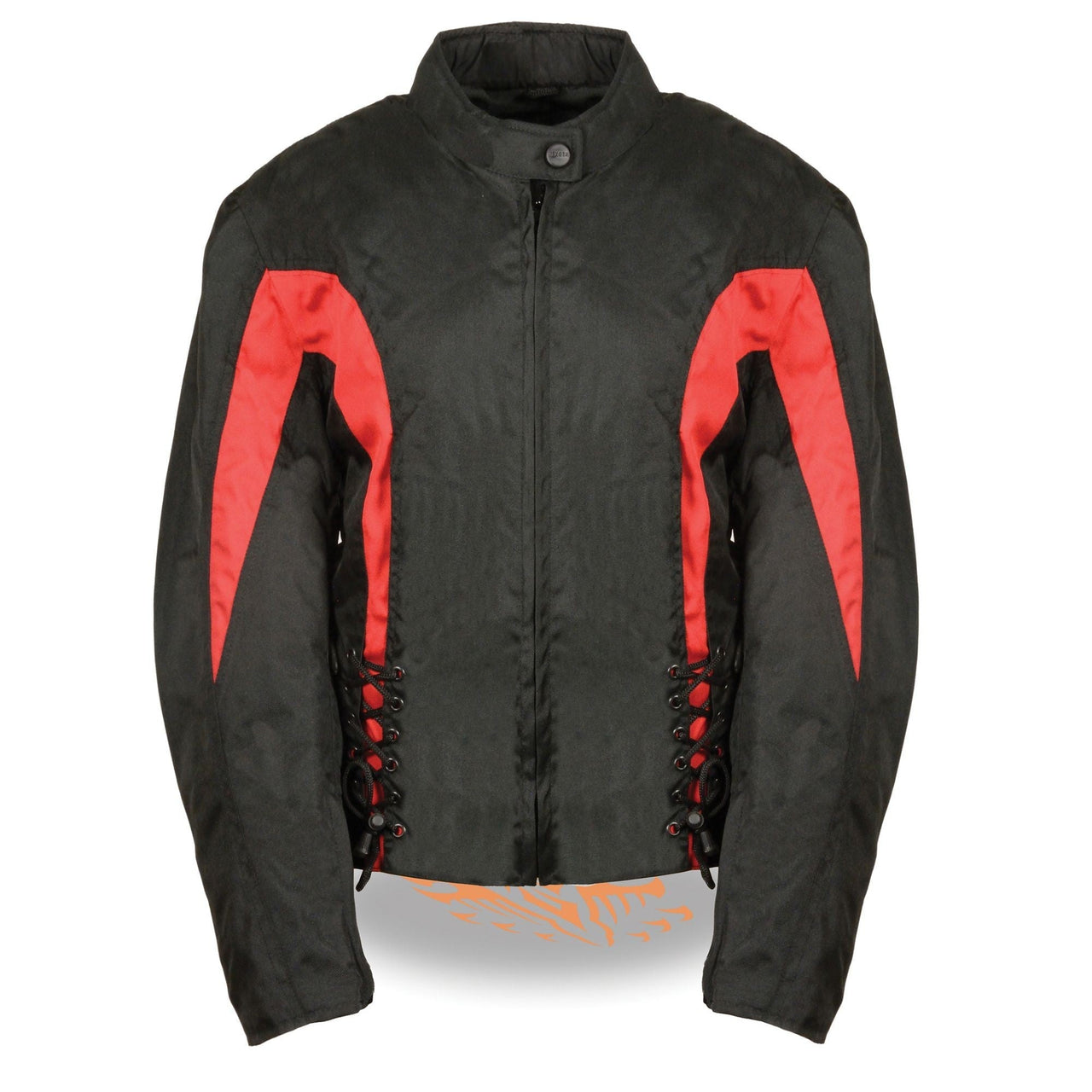 Ladies Textile Jacket w/ Side Stretch & Lacing - HighwayLeather