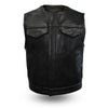The LOWSIDE Men's Motorcycle Leather Vest - HighwayLeather