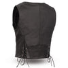The Montana Ladies Motorcycle Black Leather Vest - HighwayLeather