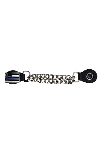 Hair Glove VE-Men Thin Blue Line vest extenders, 7.5 inches long, shown on a clothing item with blue line detail.