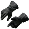 Dynamicleather men's leather gloves, close-up view showing smooth black leather and stitched detailing.