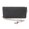 Milwaukee Leather MLW7892 men's 7-inch leather bi-fold biker wallet with multiple storage slots and stainless steel chain.