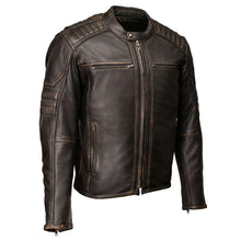 MMC10004 Men's Anarchy Scooter Style Vintage Brown Premium Leather Riding Jacket