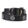 Milwaukee Leather MP7111 men's black leather belt with 1.5-inch width and 12 gauge shell emblems, HighwayLeather belt product image.