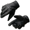SH820 Men's 'White Flames' Leather Cruising Gloves with Gel Palm