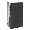 Milwaukee Leather MLW7892 men's 7-inch leather bi-fold biker wallet with multiple card slots and stainless steel chain for security.