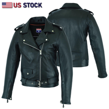 Highway Leather Old School Plain sides Motorcycle Leather Jacket 2 Ammo pocket - HighwayLeather