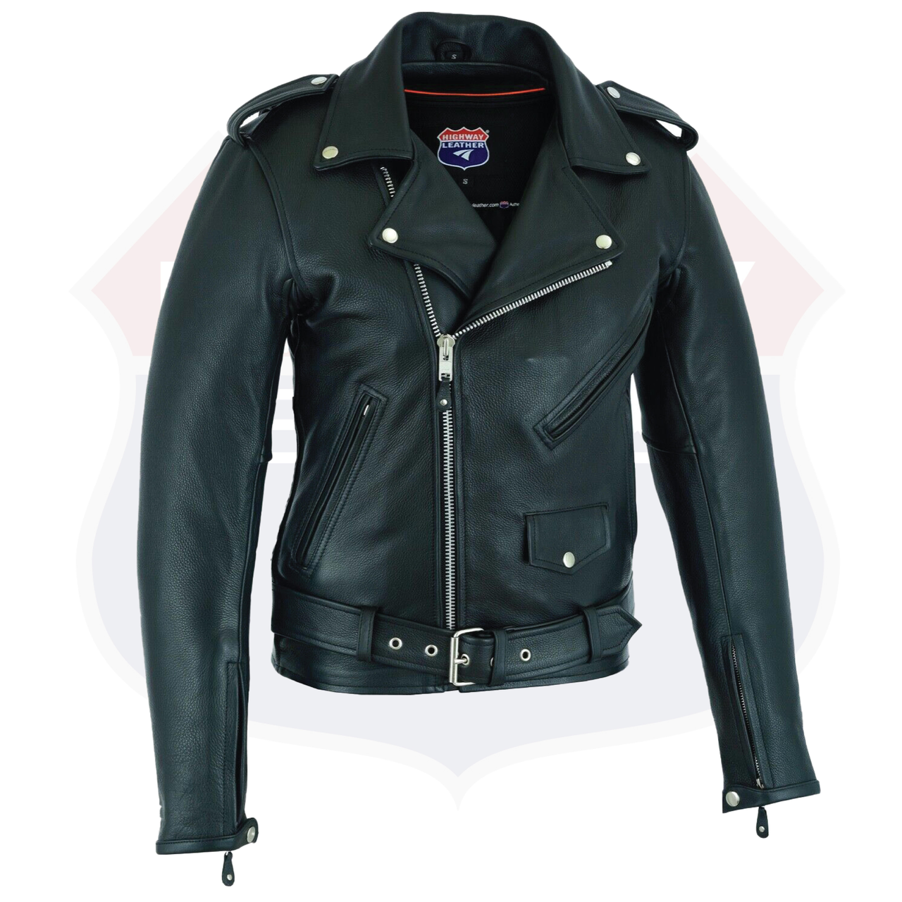 HL10200 Classic MC Leather Jacket with Plain sides - HighwayLeather