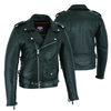 Highway Leather Old School Police Style Motorcycle Leather Jacket HL10205Blk - HighwayLeather