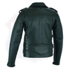 Buffalo Leather Gear black Old School Police Style motorcycle jacket for men, featuring classic leather design and police-inspired details.